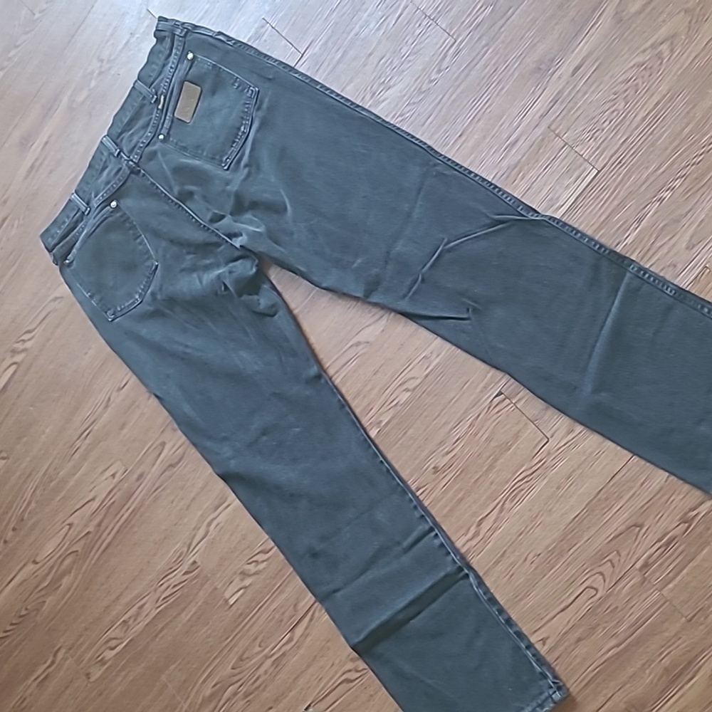 Vintage 90s Wrangler Black Denim Jeans Bootcut Mens Size 36x34 USA MADE - Picture 13 of 16